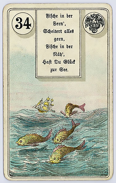 Kartenlegen am Telefon: Lenormandkarte #34 Die Fische