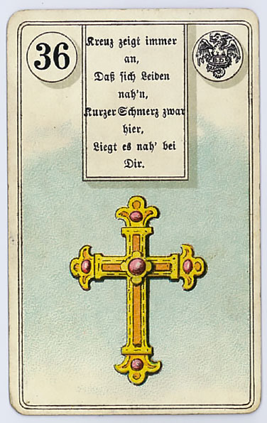 Kartenlegen am Telefon: Kartenlegen am Telefon: Lenormandkarte #36 Das Kreuz